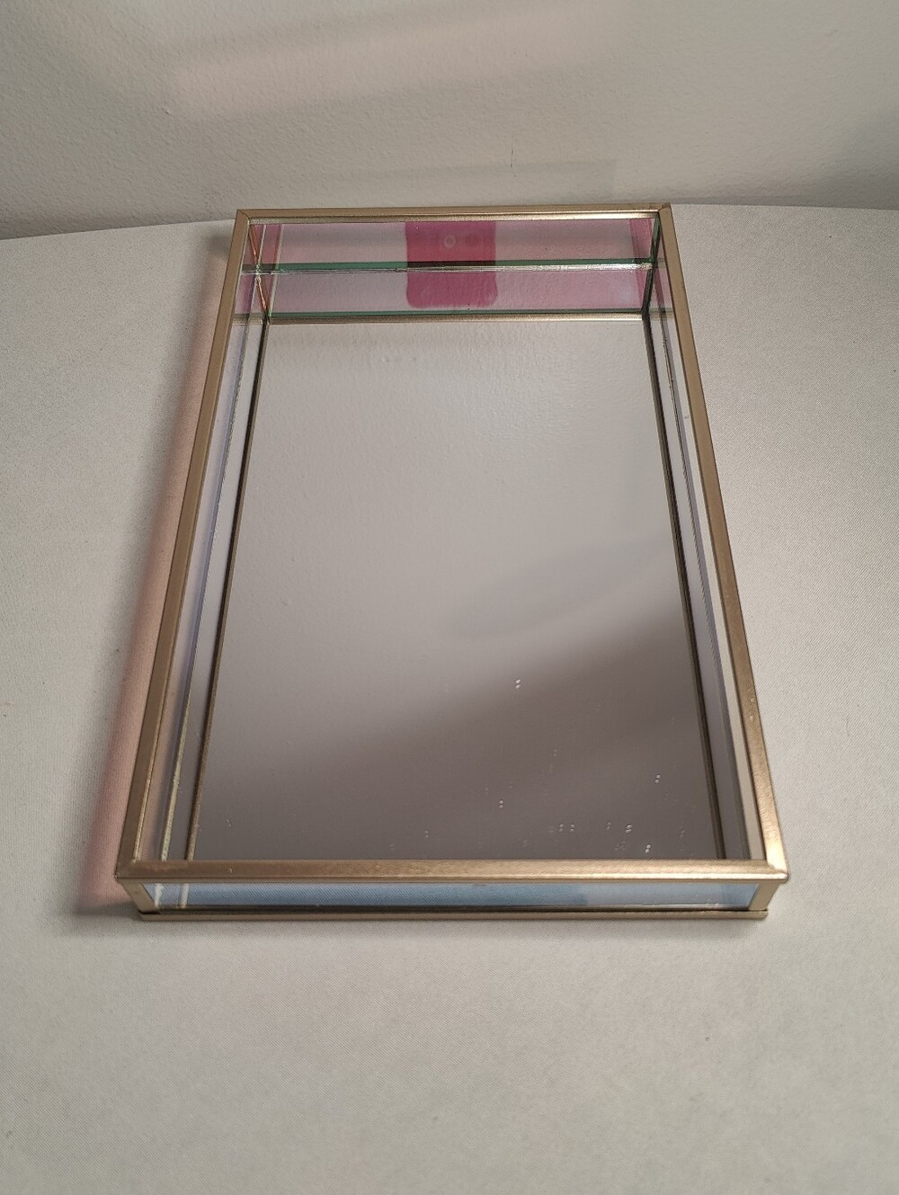 Gold Framed Tablet Mirror - Rose Gold Accent